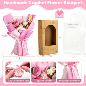 TORONTOKYO crochet tulips pink detail, soft texture for decorating