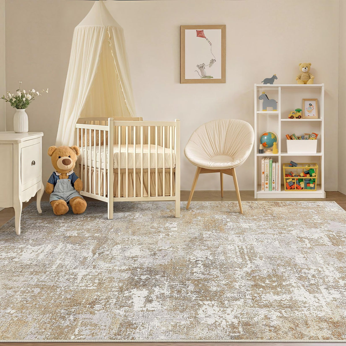 Tortania soft, low-pile rug adds comfort to daily spaces.