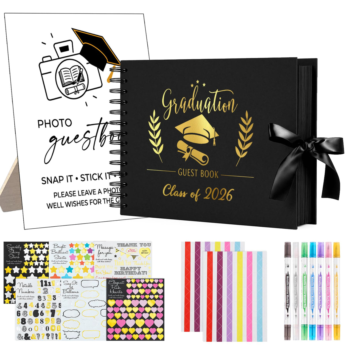 Torvion Crest graduation guest book front cover, a keepsake for heartfelt messages