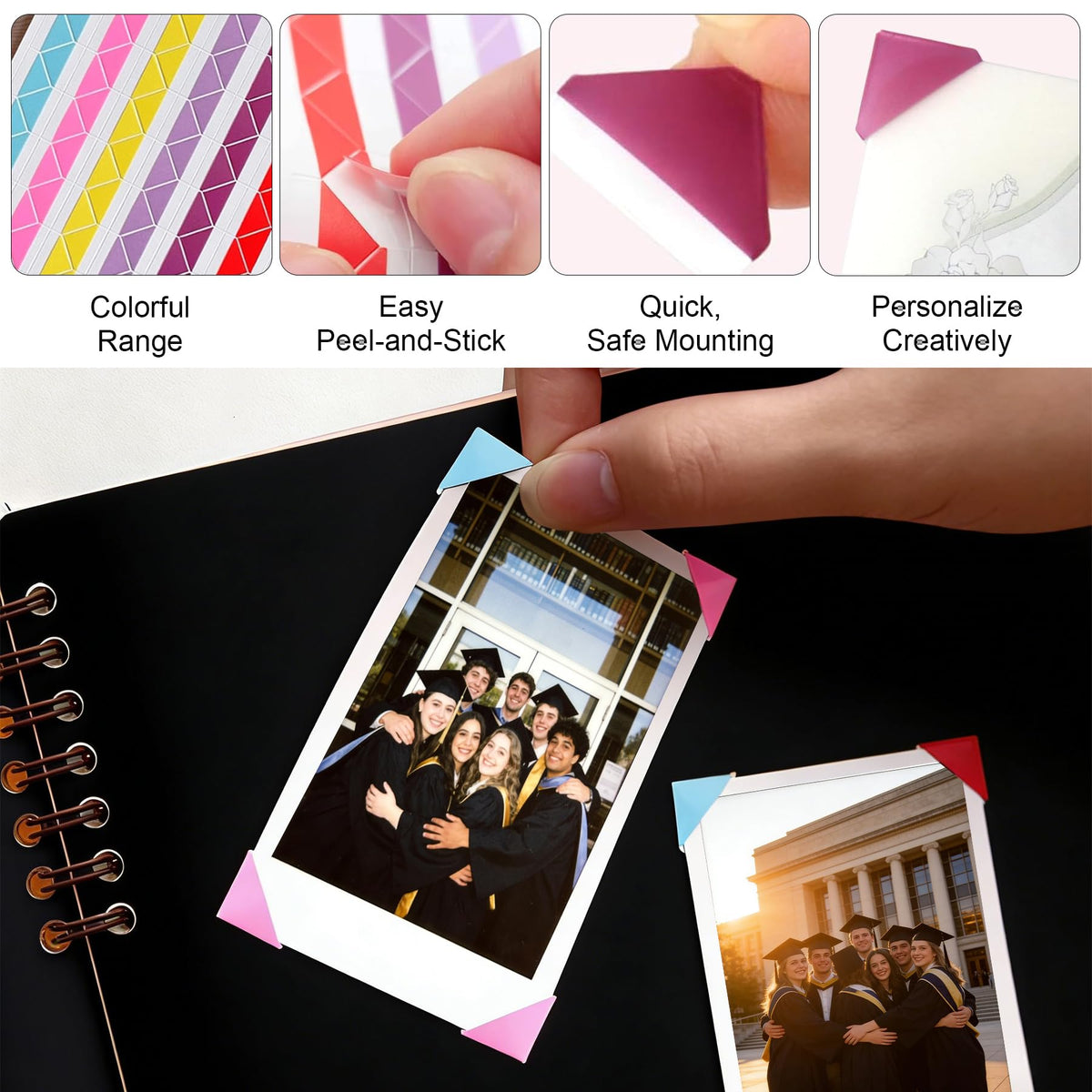 Torvion Crest stickers adding color to guest book pages