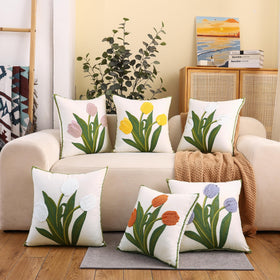 Tosleo pink tulip pillow cover packaged, ready to ship
