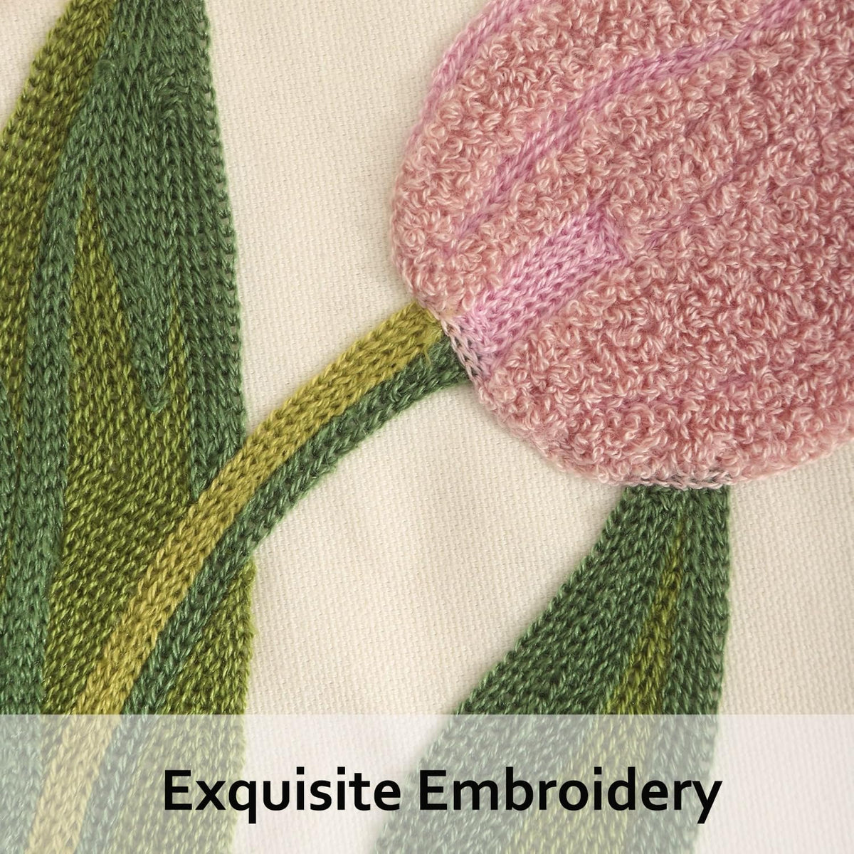Tosleo pink tulip pillow cover zipper close-up for clean lines