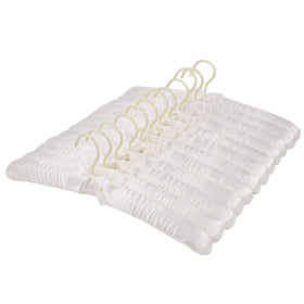 Tosnail ivory satin padded hanger pack front view shows wrinkle-free dress presentation