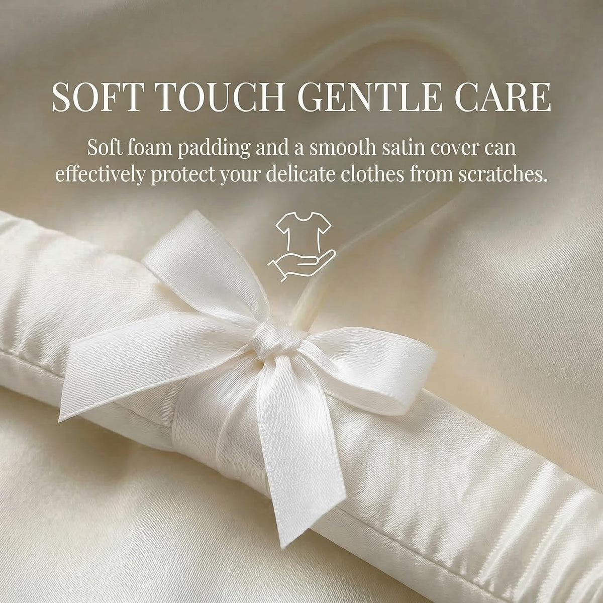 Tosnail ivory satin padded hanger with 360 degree swivel hook for easy access