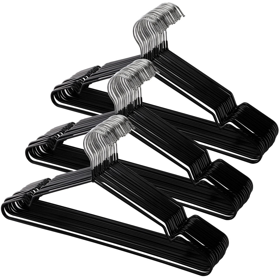 Tosnail 50-pack 16-inch stainless steel hanger provides sturdy support for coats and suits.