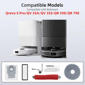 TOSOMO QV35A nylon side brushes clean edges with minimal furniture contact.