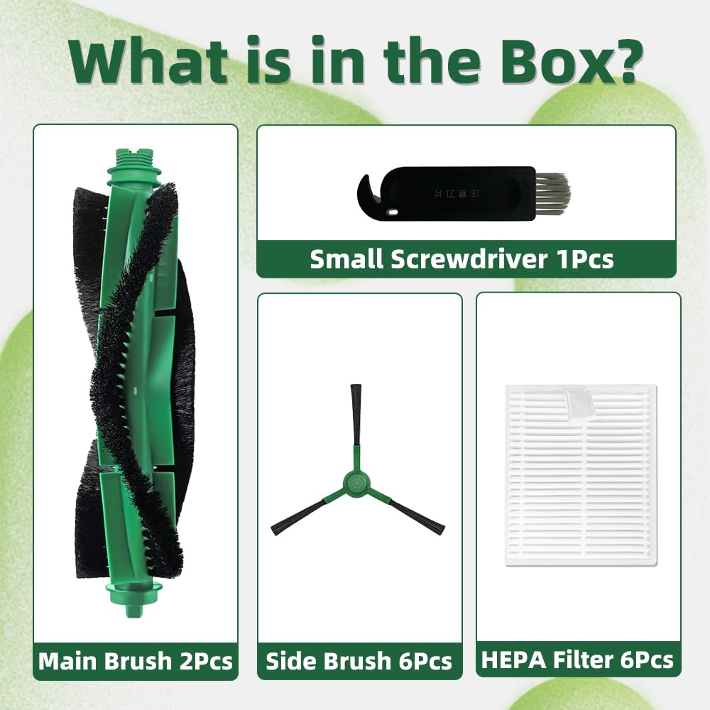 TOSOMO Roomba zero-tangling main brush keeps suction strong on carpets and floors.