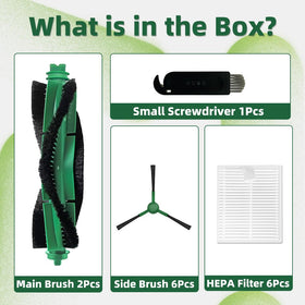 TOSOMO Roomba zero-tangling main brush keeps suction strong on carpets and floors.