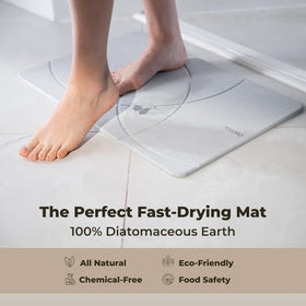 TOSORO easy clean diatomite mat remains durable with monthly maintenance.