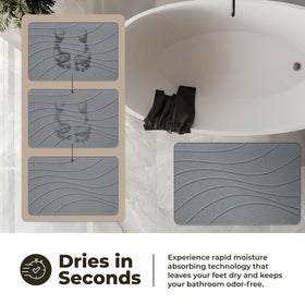 TOSORO diatomite mat demonstrating absorbent surface and quick moisture uptake.