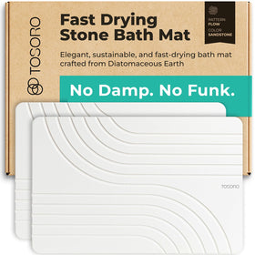 TOSORO stone bath mat with diatomaceous earth for quick-dry performance.