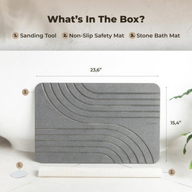 TOSORO stone bath mat graphite versatile use under plants or bowls.