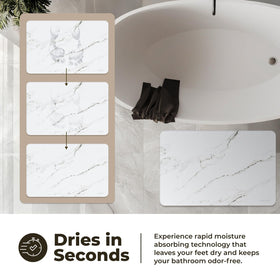 TOSORO Stone Bath Mat quick-drying surface wicks water after showers.