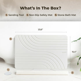TOSORO Stone Bath Mat versatile for use under plants or bowls.