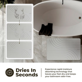 TOSORO Stone Bath Mat quick-dry water drainage helps reduce moisture on bathroom floors.