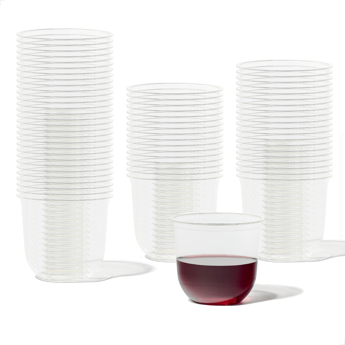 TOSSWARE Natural Arc 12oz cup—clear plant-based alternative for outdoor parties.