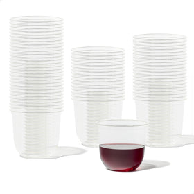 TOSSWARE Natural Arc 12oz cup—clear plant-based alternative for outdoor parties.