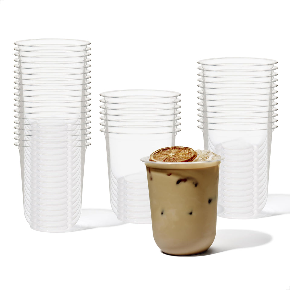 TOSSWARE Natural Arc 16oz front view, durable plant-based party cup for eco-friendly entertaining.