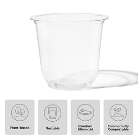 TOSSWARE Natural Arena 12oz cup with square base, durable for events.