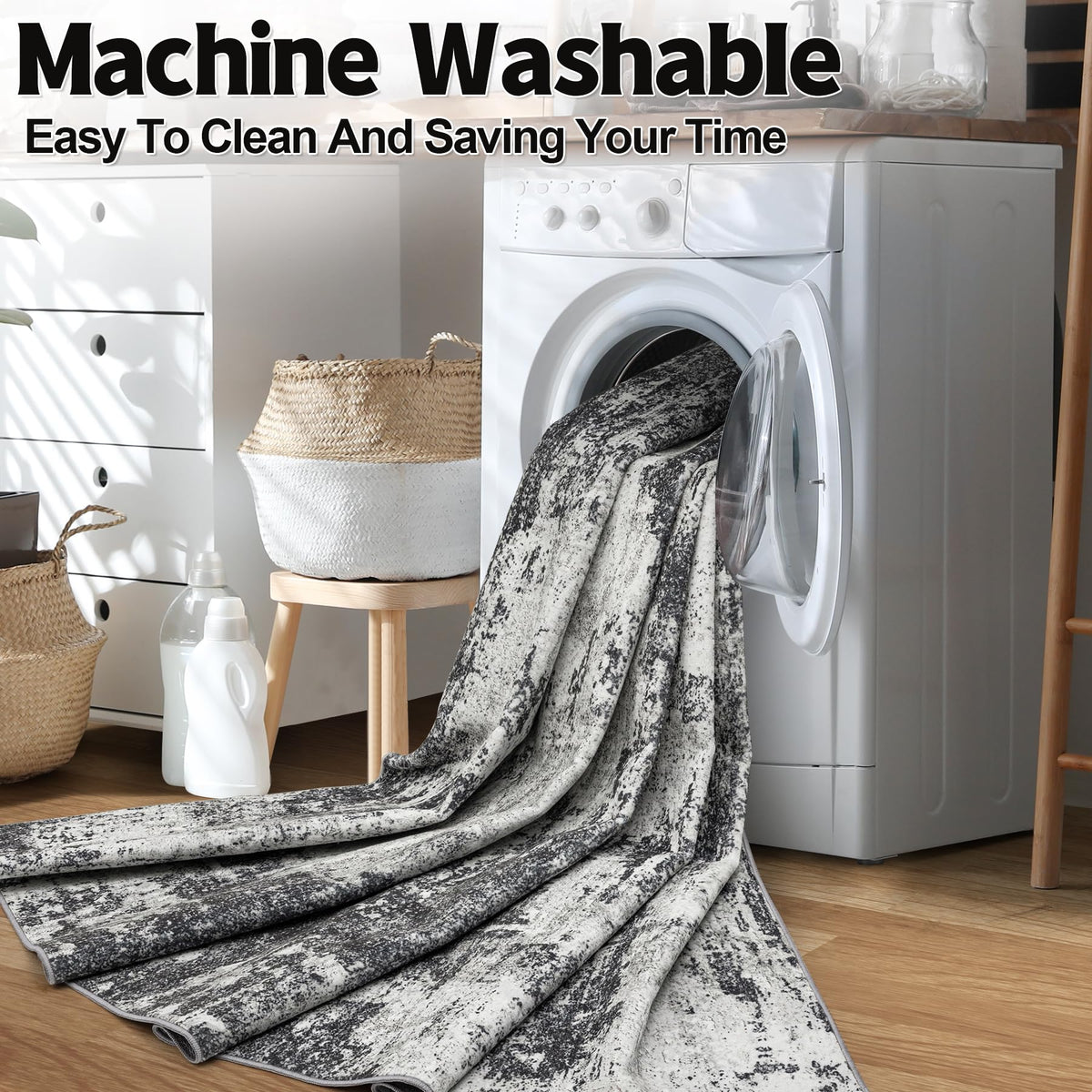 Tosuoka 5x7 rug with durable edge resists wear