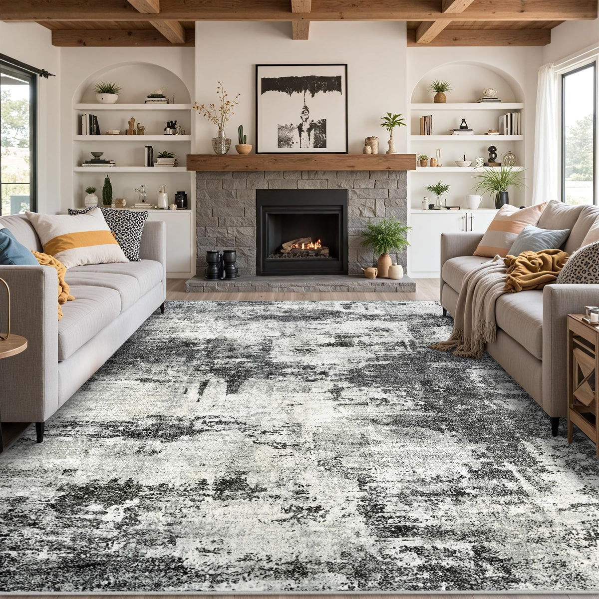 Tosuoka 8x10 abstract rug nursery, gentle texture underfoot.