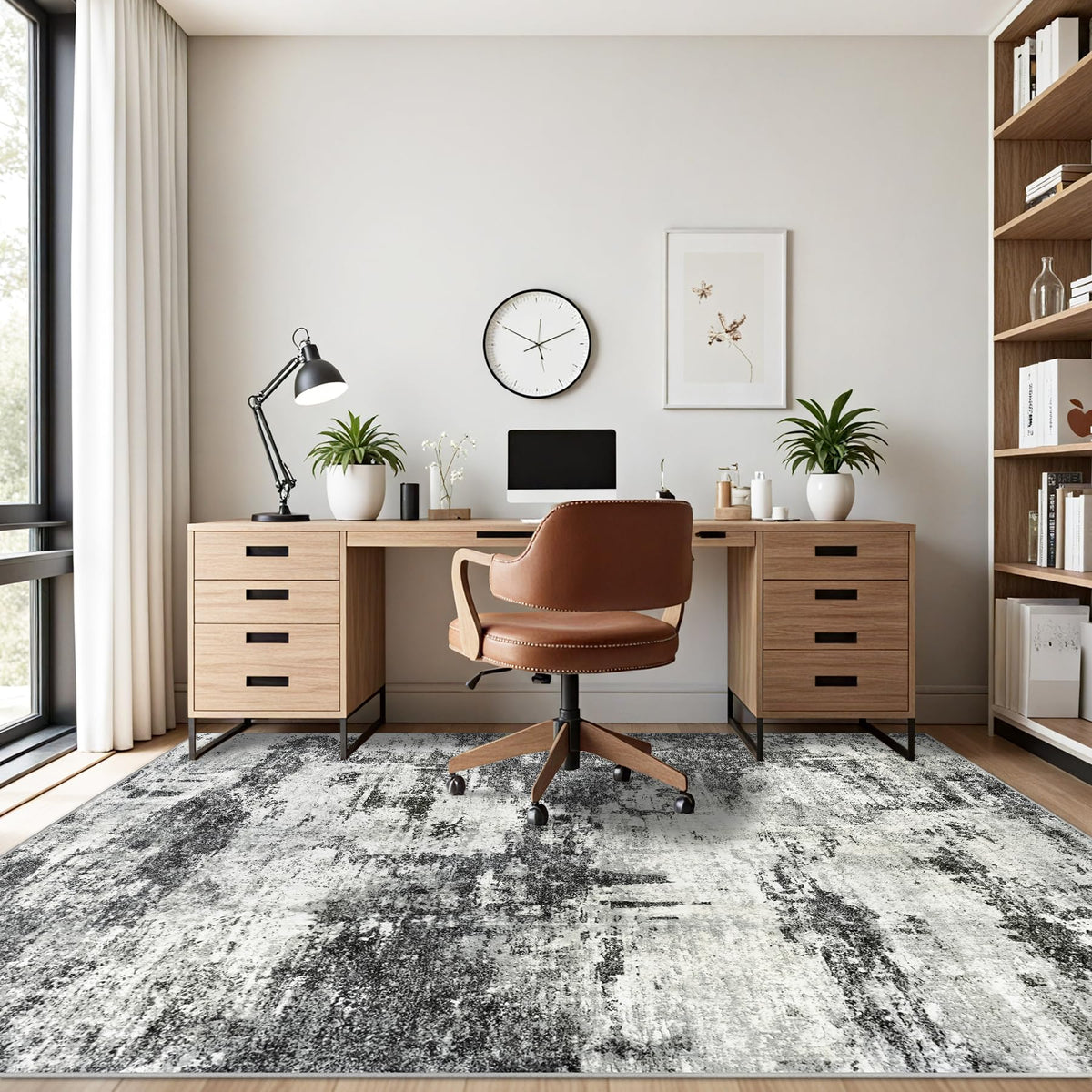 Tosuoka abstract 5x7 rug with vibrant colors enhances any room