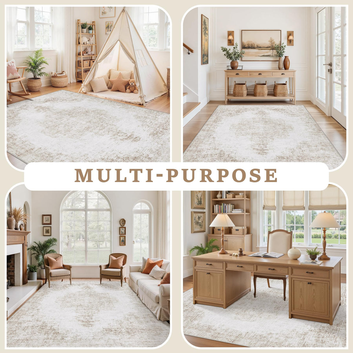 Tosuoka kid and pet friendly rug supports daily play