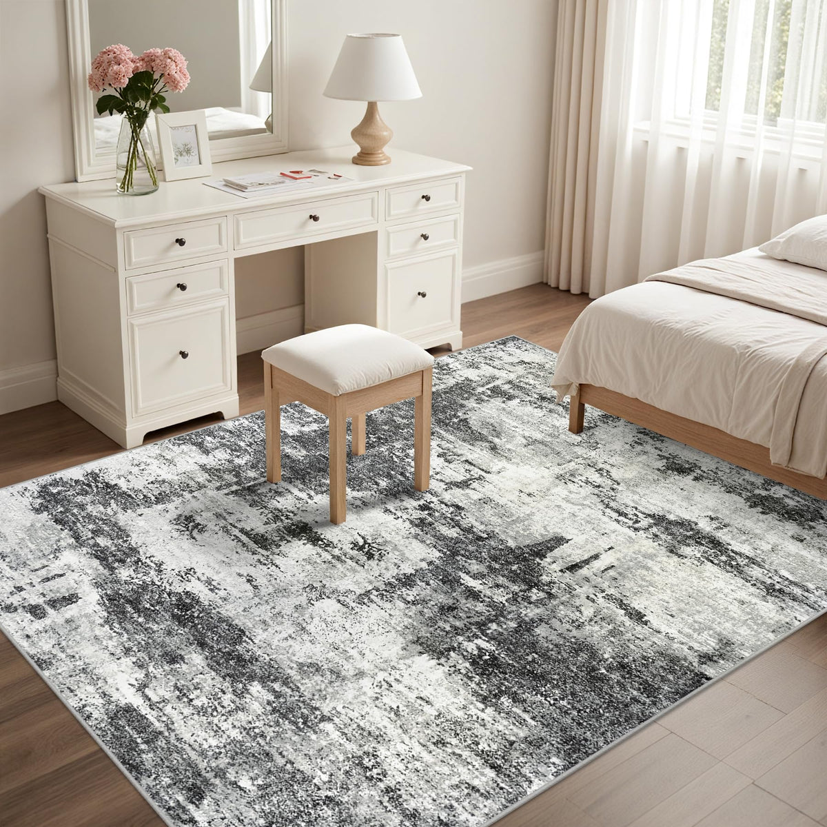 Tosuoka washable 5x7 rug machine washable for easy care