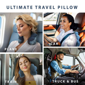Total Pillow adjustable microbead pillow shaping for customizable neck support blue