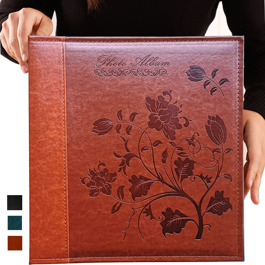 Totocan vintage leather cover photo album showing classic texture and craftsmanship.