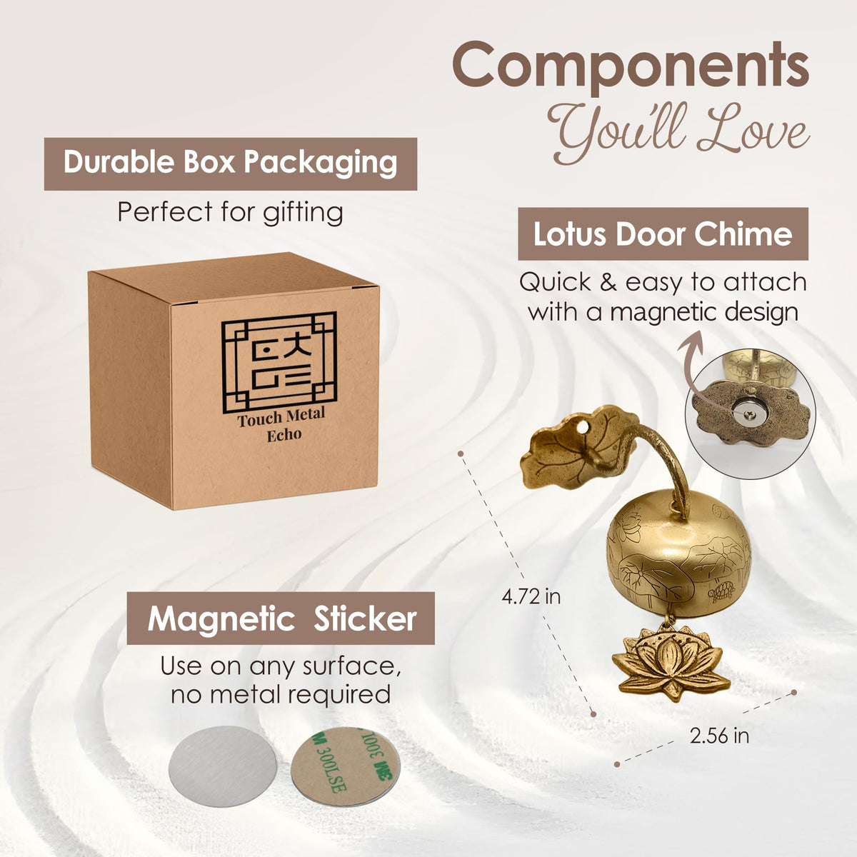 Touch Metal Echo handmade in Korea with solid brass craftsmanship.