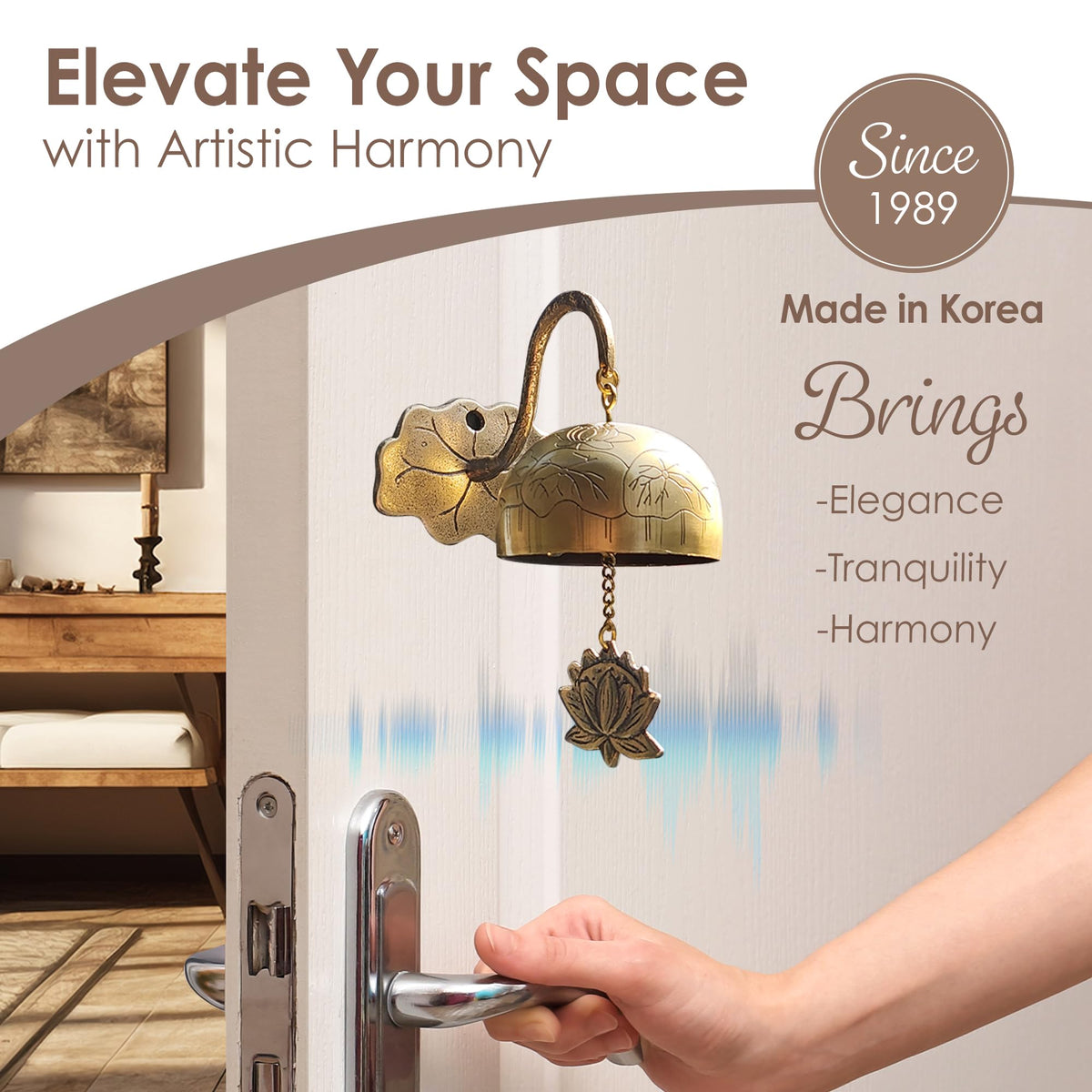 Vintage finish on Touch Metal Echo bell develops a natural patina over time.