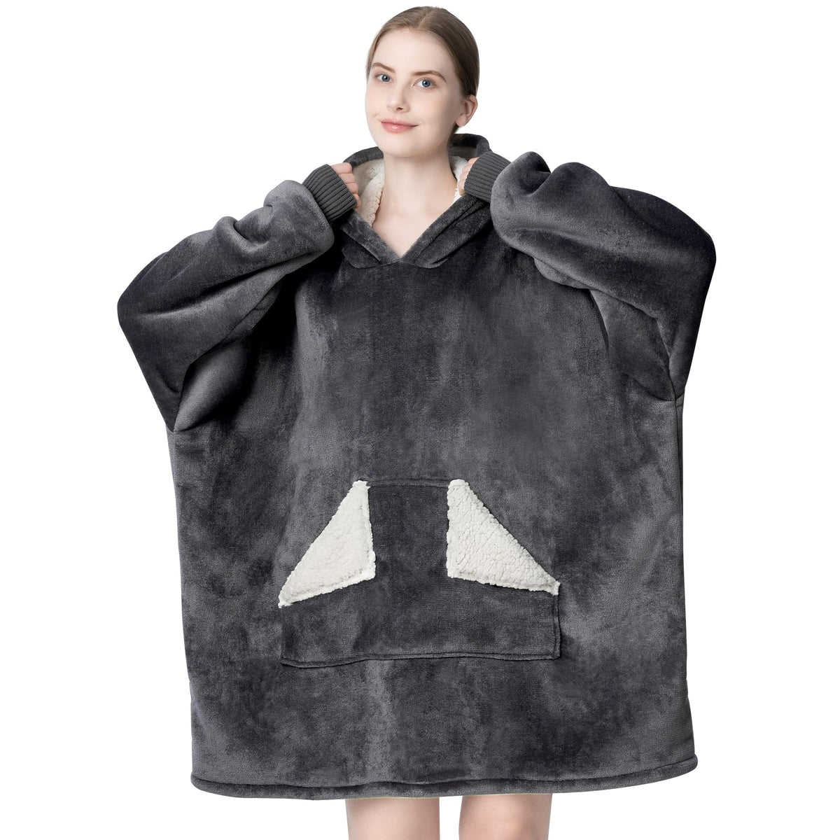 Touchat blanket hoodie pocket design keeps essentials within reach during relaxation.