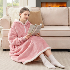 Touchat cozy lounge room scene with Touchat blanket hoodie in use.