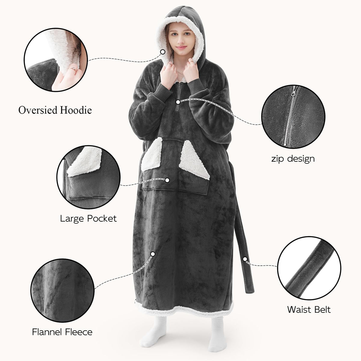 Touchat front pocket hoodie keeps remotes and phones within reach.
