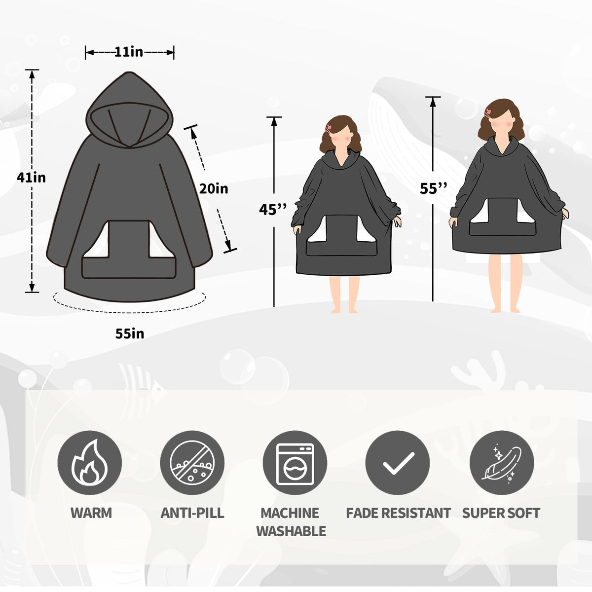 Touchat gift ready blanket hoodie for Christmas and birthdays