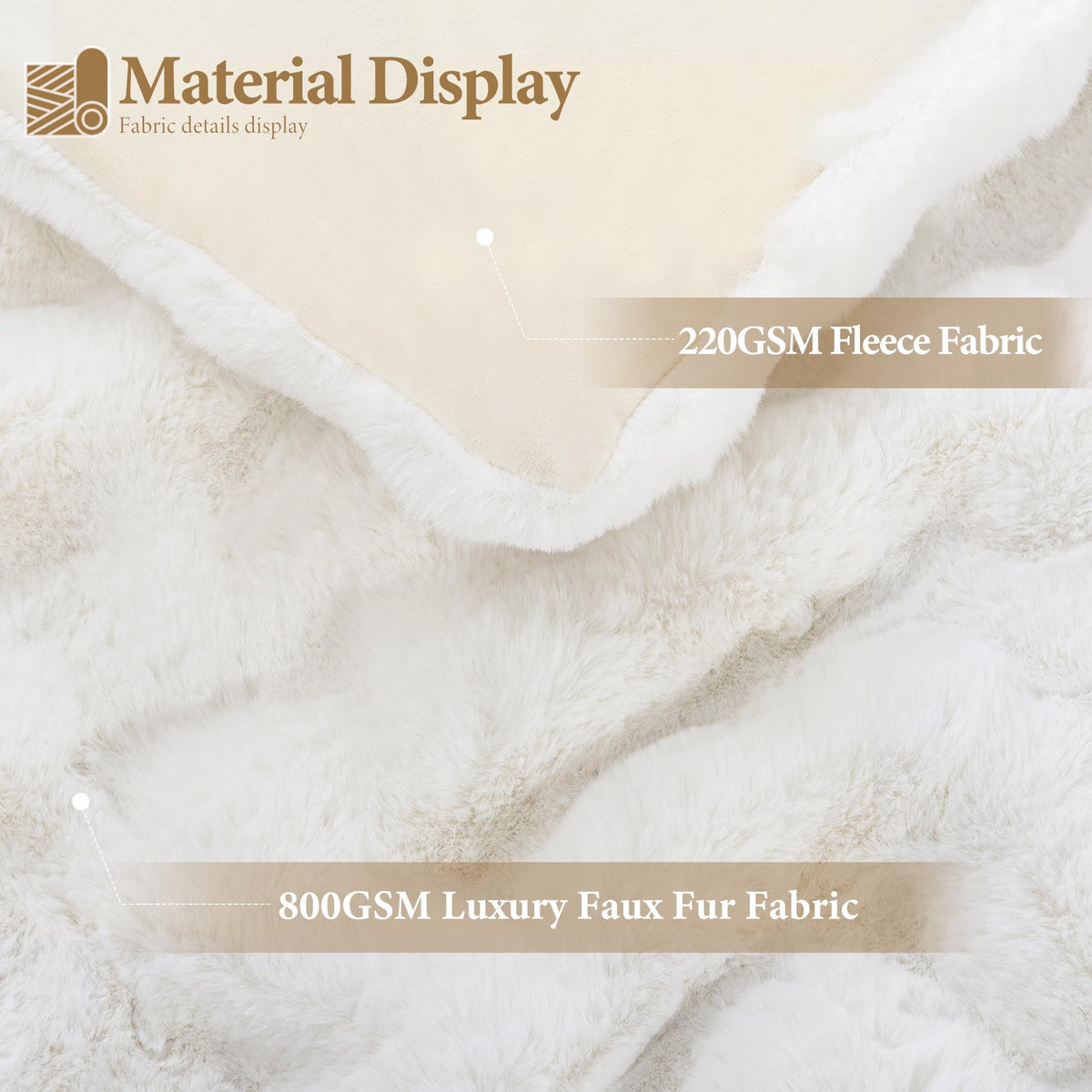 Touchat luxury faux rabbit fur throw with crystal velvet lining enhances interior elegance