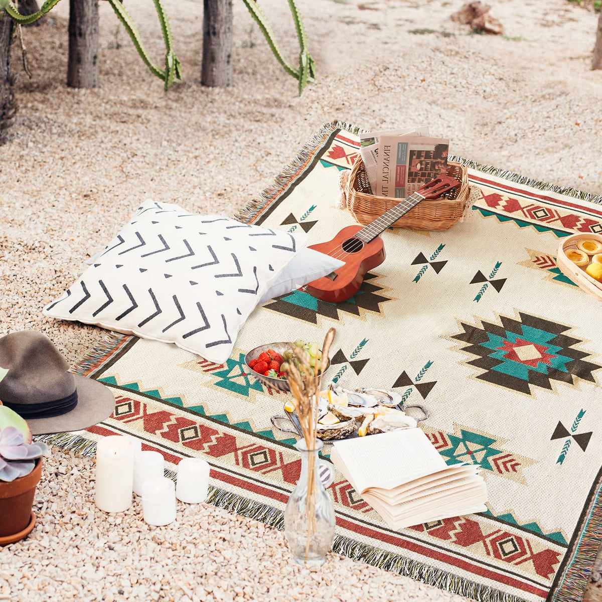 Touchat blanket folded on a chair demonstrates versatile interior decoration.