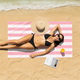 Touchat oversized 30x60 stripe pattern towel keeping you covered after swimming
