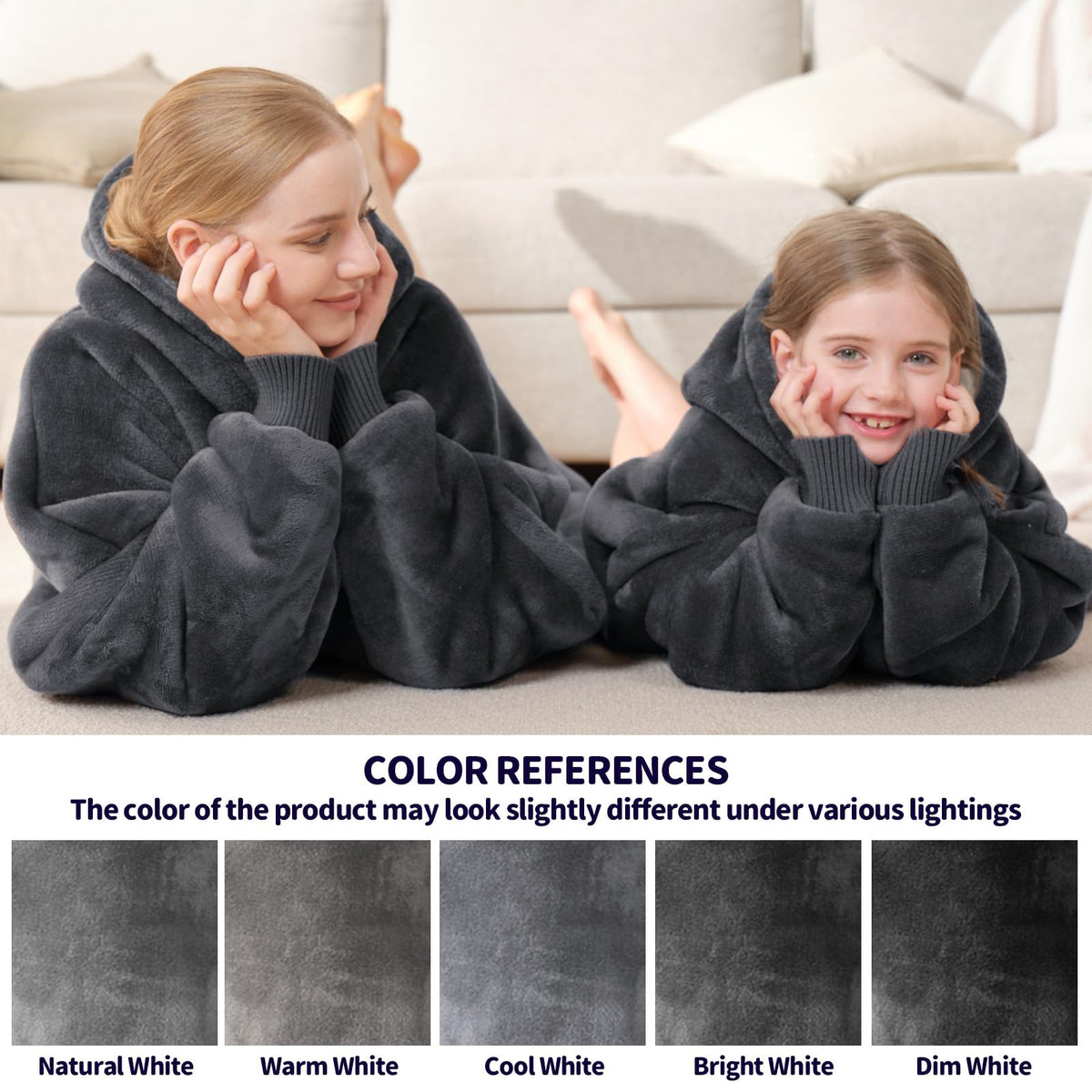 Touchat oversized sherpa fleece hoodie with pockets for snacks and hands