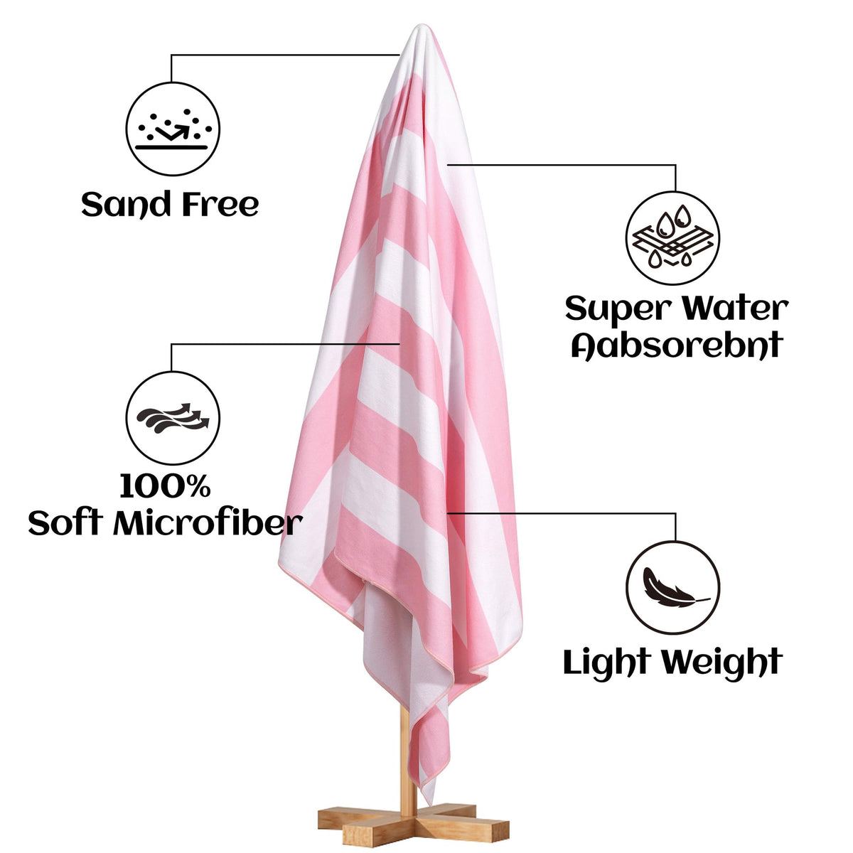 Touchat quick-dry microfiber towel 30x60 dries fast and packs light