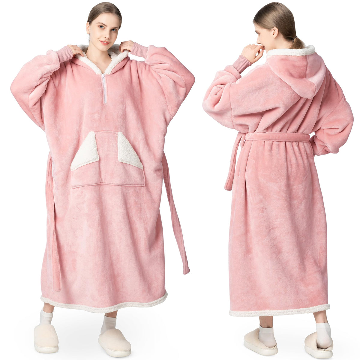 Touchat wearable blanket hoodie full-length for all-day warmth and cozy comfort.
