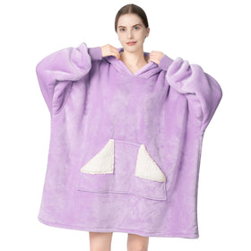 Touchat wearable blanket hoodie purple color option for stylish warmth