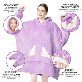 Touchat wearable blanket hoodie sleeves detail with built-in sleeves for mobility