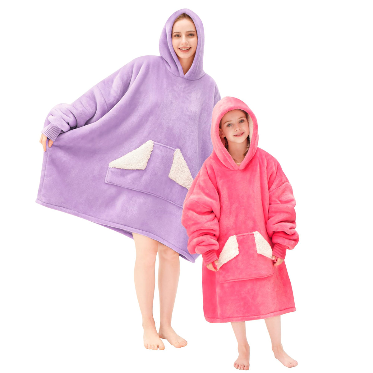Touchat wearable blanket hoodie soft fleece closeup conveying plush comfort