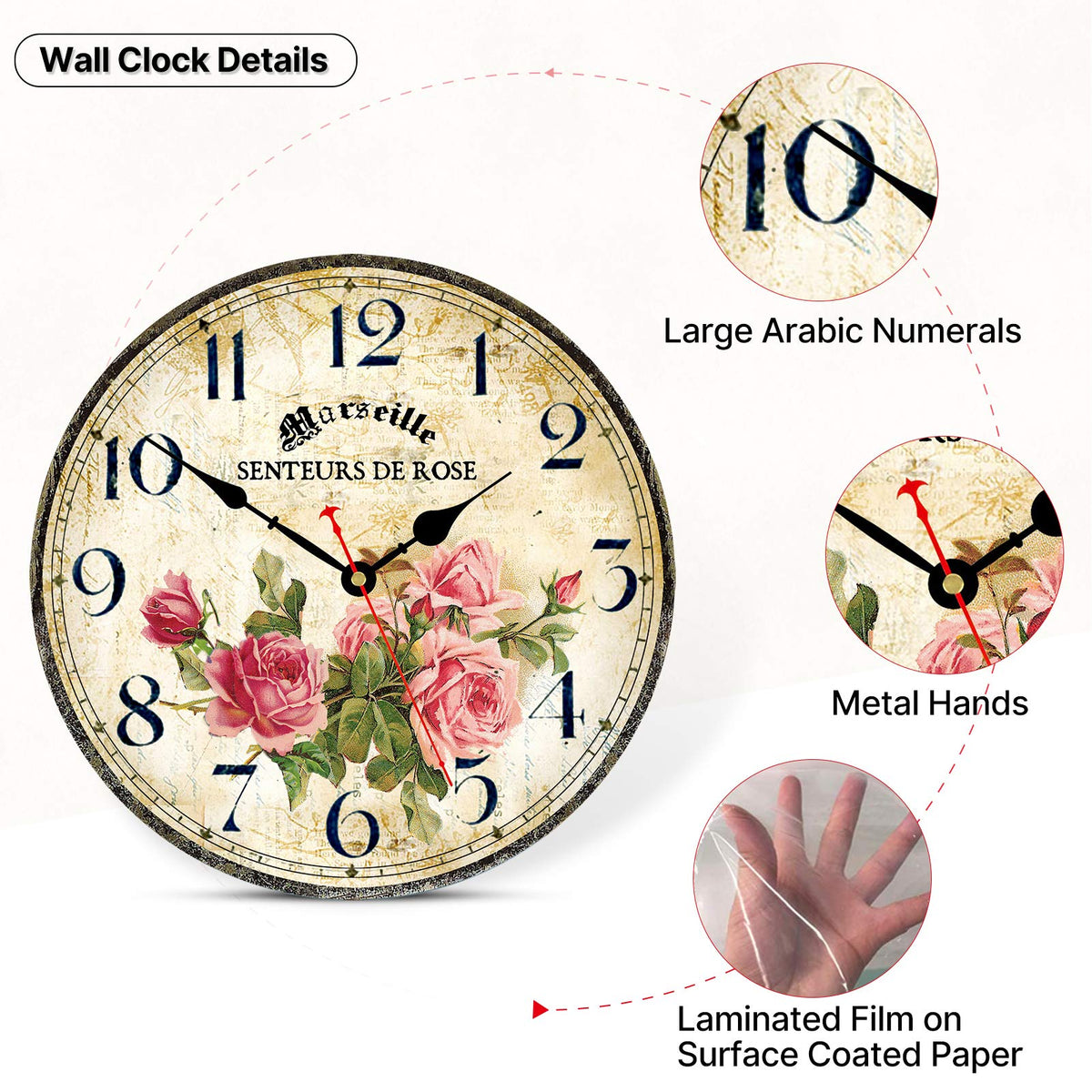 Toudorp quiet non-ticking mechanism ensures peaceful bedrooms or study areas.