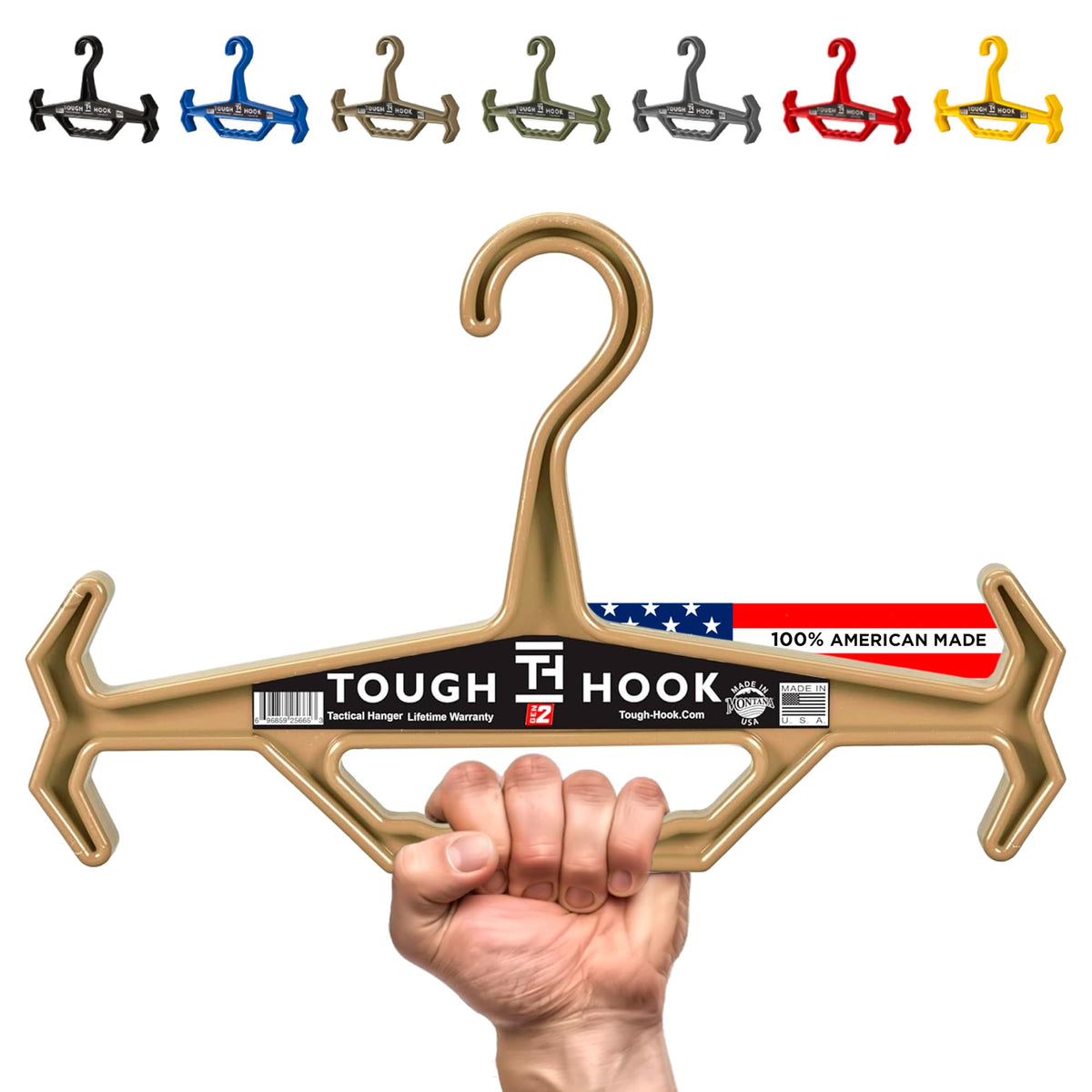 Tough Hook GEN2 front view showing USA-made build for durable heavy gear organization