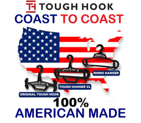 Tough Hook GEN2 side view with anti-slip hooks securing heavy police and scuba gear
