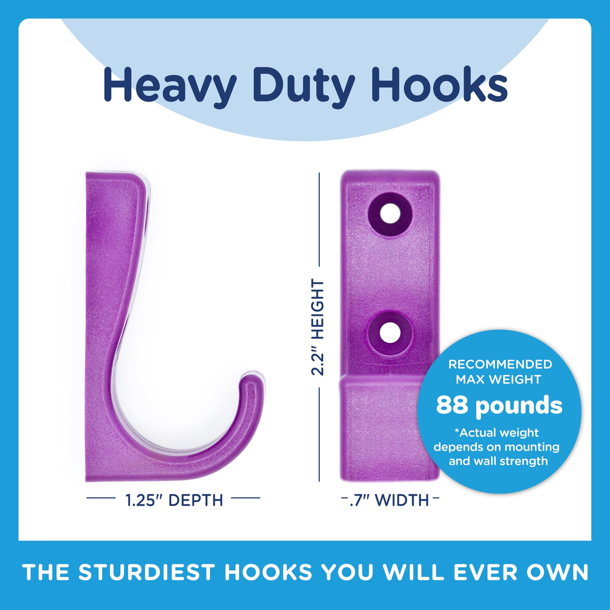 Toughook nylon-6 polymer construction delivers long-lasting strength for daily use.