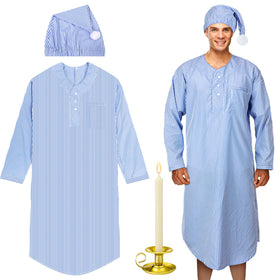 Toulite Christmas pajama set with striped nightshirt for cozy holiday sleepwear.